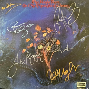 LP original autografado de The Moody Blues &quot;On The Threshold Of A Dream&quot;