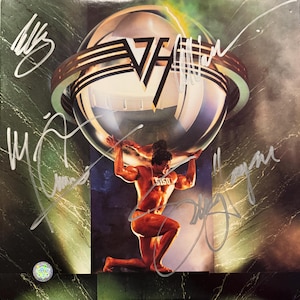 Copertina LP originale autografata &quot;5150&quot; di Van Halen (COA)