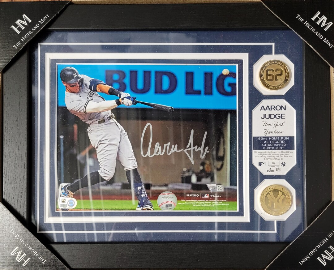 Aaron Judge Autographed Limited Edition 62nd Home Run AL Record Photo