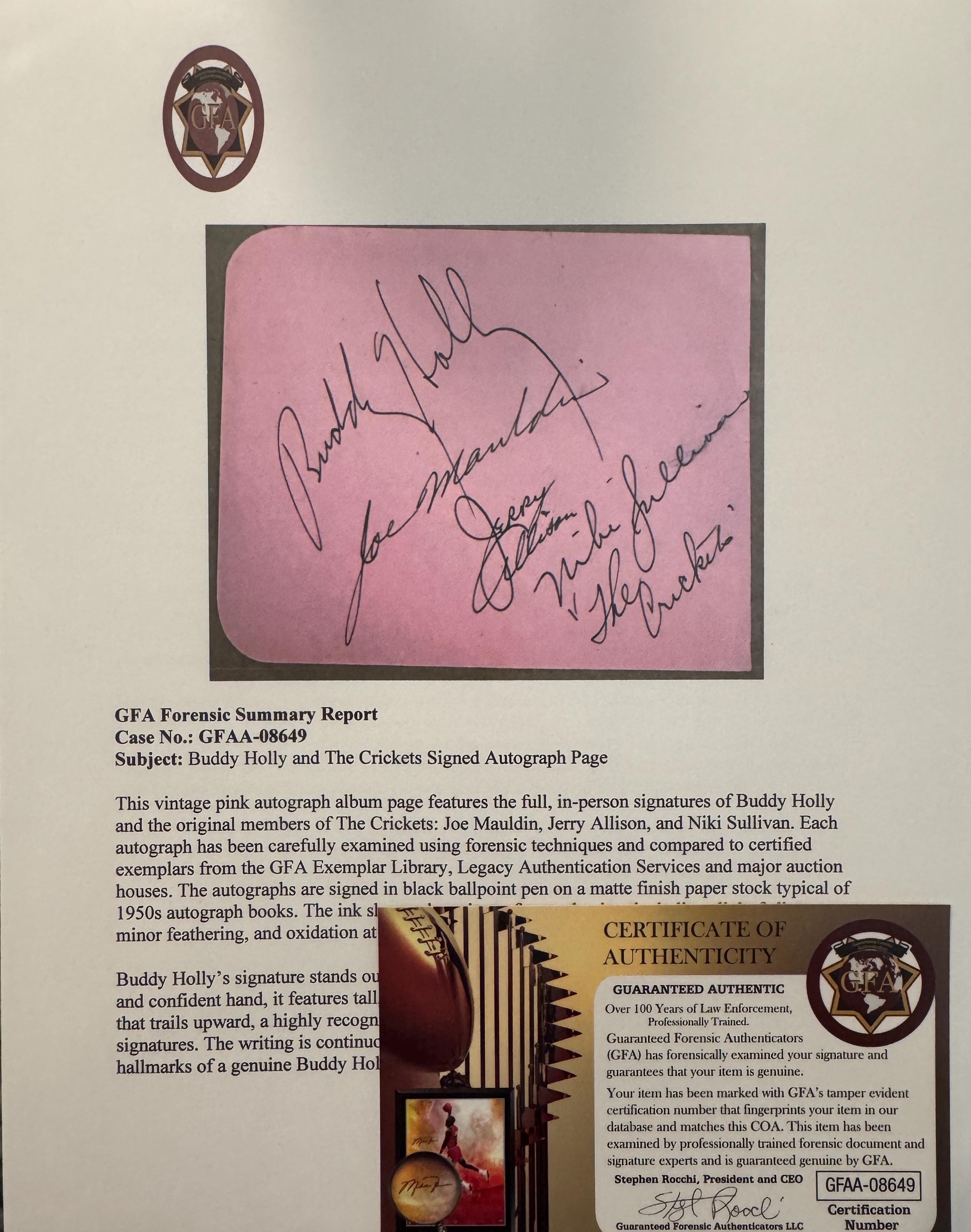バディ・ホリー＆ザ・クリケッツ オリジナル・サイン入りカット（COA） - Etsy 日本, image size:2364x3000