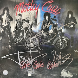 Motley Crue Original Autographed “Girls, Girls, Girls” LP Cover (COA)