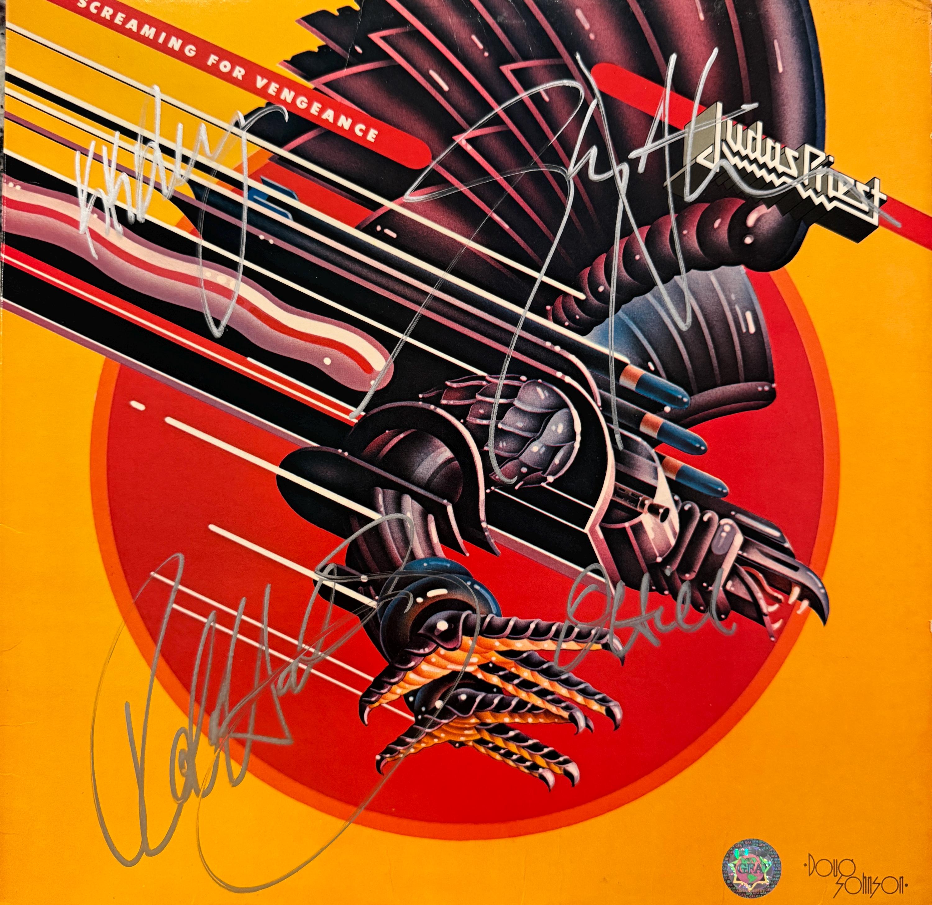 Judas Priest サイン入りポスター リトグラフ 新品 レア物 Judas Priest Original Autographed “screaming for Vengeance” LP