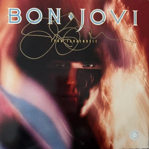 Bon Jovi Original Autographed “7800 Fahrenheit” LP Cover (COA)