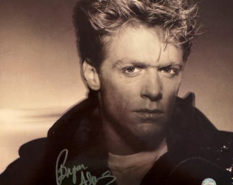Pochette originale du LP « Reckless » dédicacée par Bryan Adams (COA)