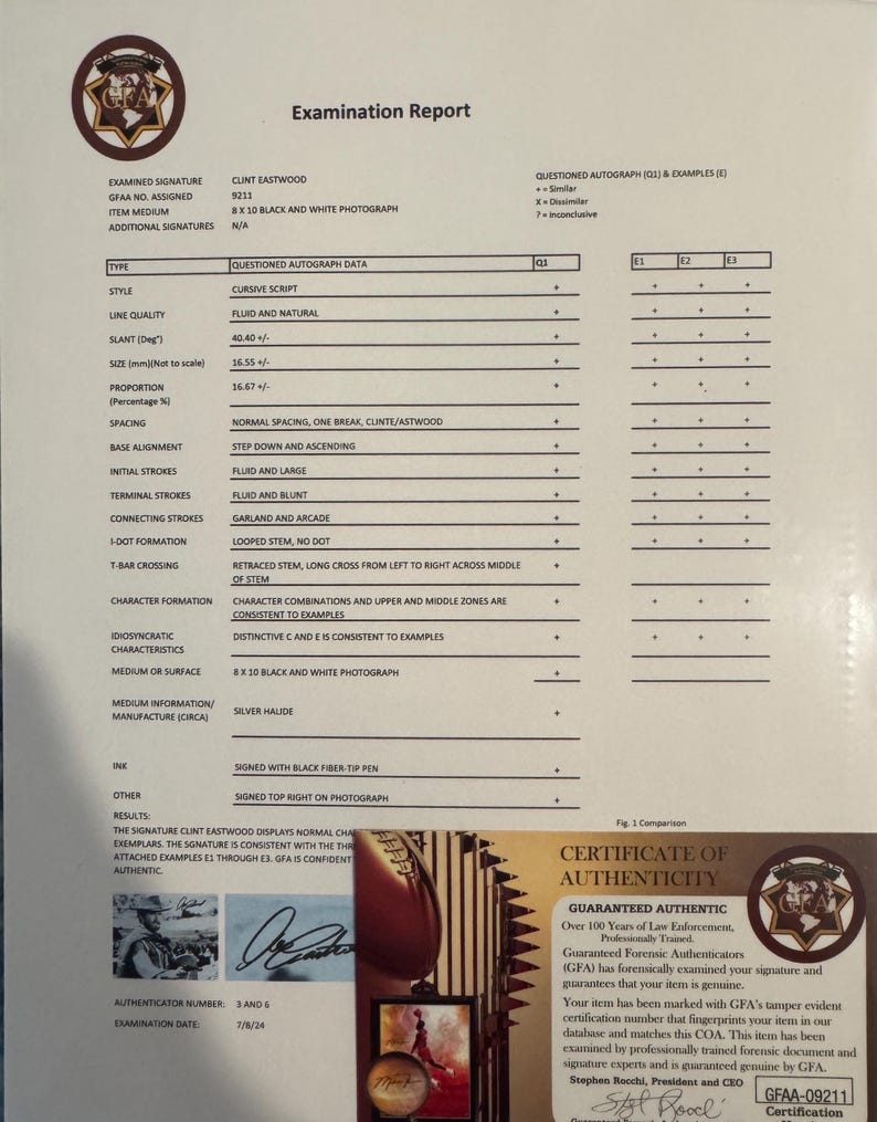 Clint Eastwood Original Autographed Black and White 8x10 Photo (COA) - Etsy