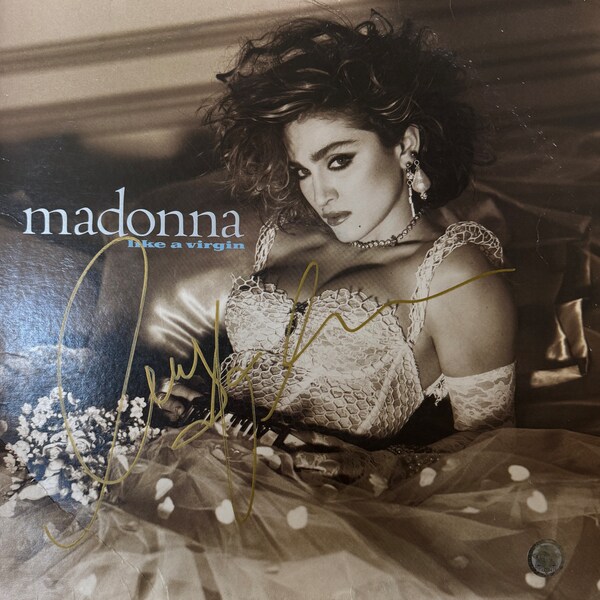 Madonna Original Autographed "Like A Virgin" LP Cover (COA)