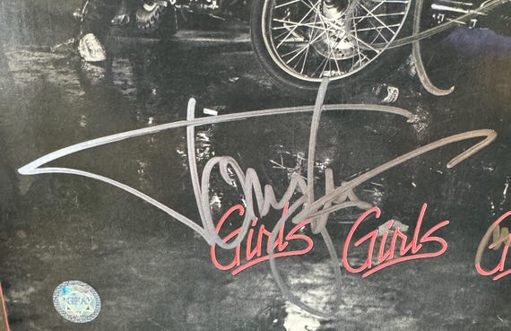 Motley Crue Original Autographed “girls, Girls, Girls” LP Cover