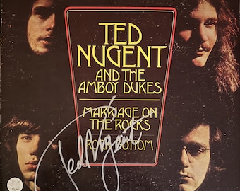 Ted Nugent Original Autographed “Marriage On The Rocks” LP Cover (COA)