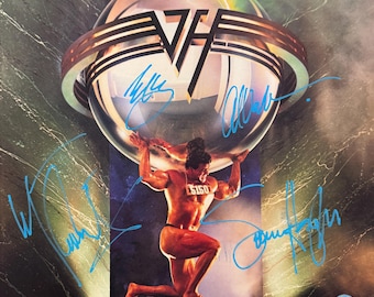 Pochette originale autographiée du LP « 5150 » de Van Halen (certificat d'authenticité inclus)