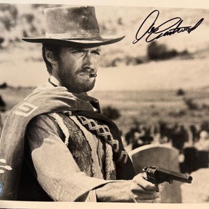 Clint Eastwood Original Autographed Black And White 8x10 Photo (COA)