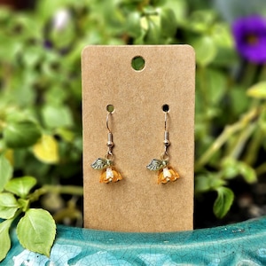 Dangly Orange Flower Earrings