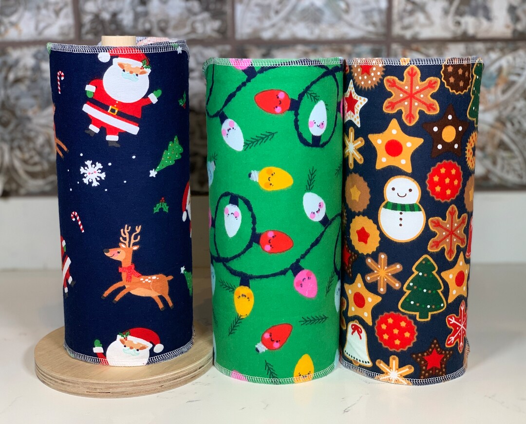 Paperless paper Towels Christmas Collection, 10 X 12 Single Ply, 100 Cotton Flannel Towels