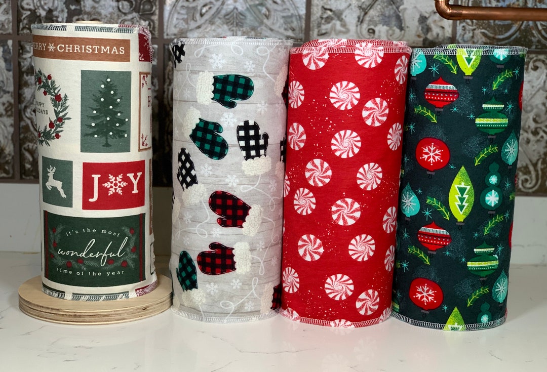 Paperless paper Towels Christmas Collection, 10 X 12 Single Ply, 100 Cotton Flannel Towels