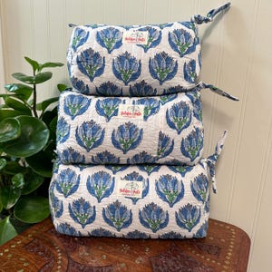 Set of 3 Quilted Makeup Bags|Travel Toiletry Bags| Bridesmaid Gifts|Gifts for Her|Women’s Travel Bags|Kosmetiktasche|Wedding Favors