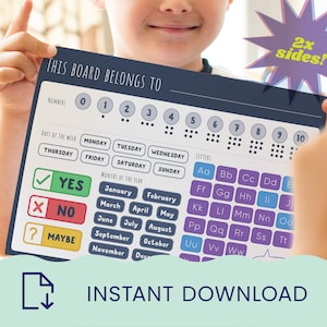 Communication Board - Autistic and non-verbal children - DIGITAL DOWNLOAD