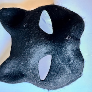 BLACK FELTED plain cat therian mask