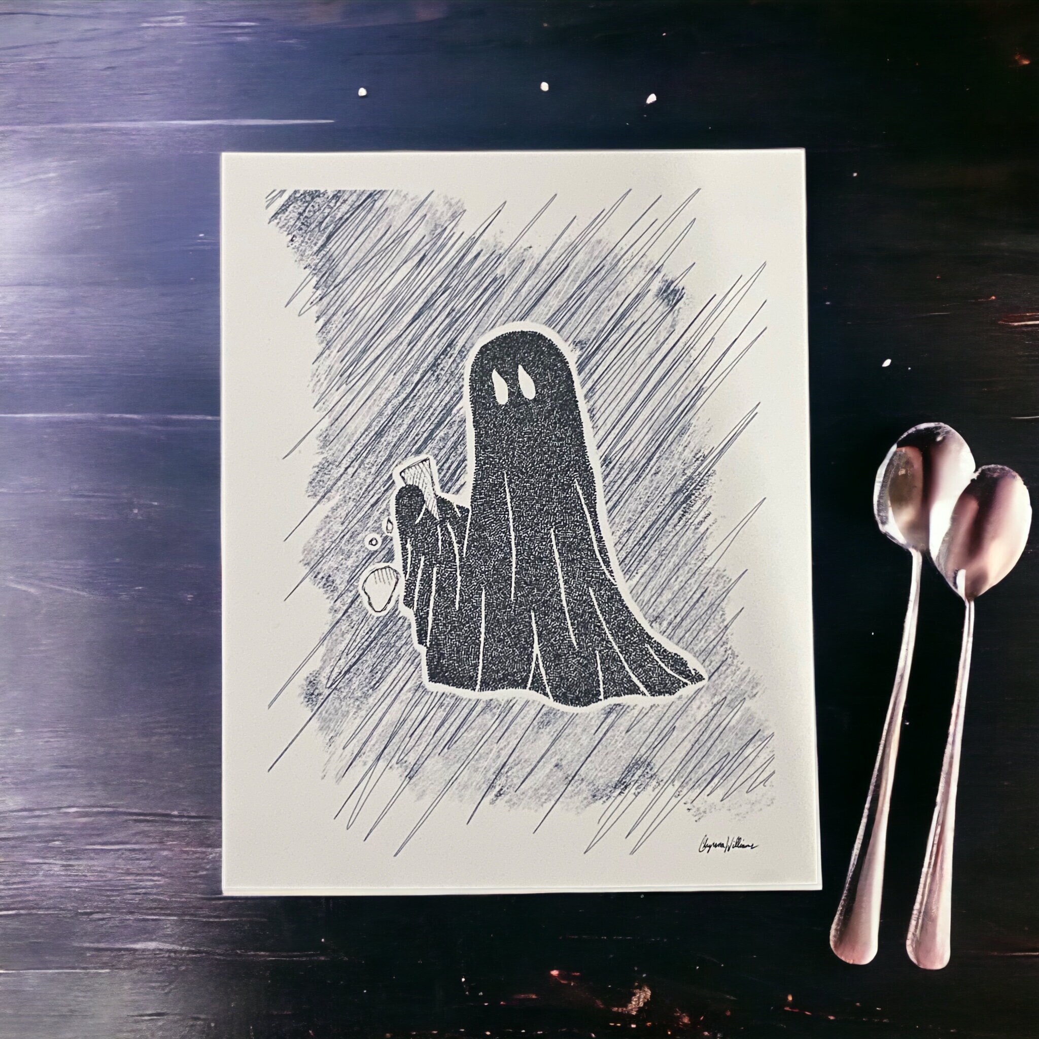 Ice-cream little Black Ghost Print Set - Etsy