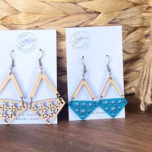 Rattan Look - Triangle Earrings