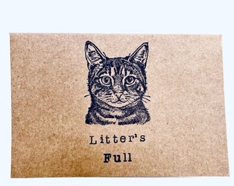 Litter&#39;s Full - Shitter&#39;s Full - Funny Christmas Card - Holiday Card - Christmas Vacation - Funny Joke Card for All - Card by Katnip Ink