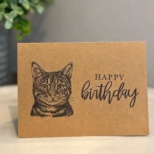Gelukkige verjaardagskaart - kaart voor vriend - schattige kattenkaart - verjaardagswensen voor kattenliefhebbers - voor kinderen - voor volwassenen door Katnip-inkt
