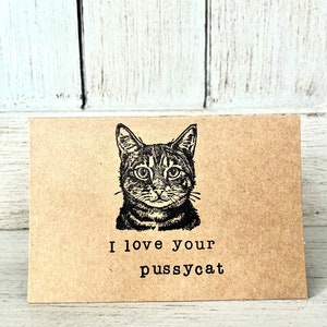 I Love Your Pussycat - Valentijnsdag - Vrouw - Girlfriend Cards - Hilarische unieke kattenwenskaarten - Intimacy - Love Notes door Katnip Ink