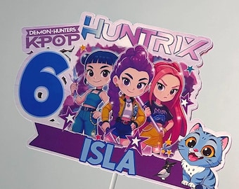 Gepersonaliseerde taarttopper | Demon Hunters-taarttopper | K-Pop-taarttopper | Huntrix-taarttopper