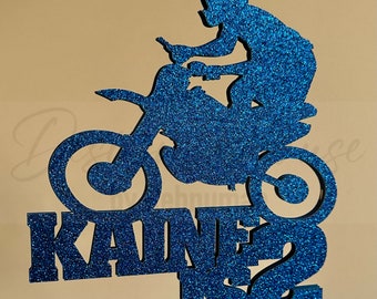 Decorazione per torta a forma di motocicletta personalizzata in 3D / Decorazione per compleanno motociclista