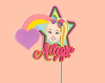 3D-gepersonaliseerde naamtaarttopper | Meisjesachtige roze strikken