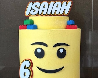 3D Personalized Building Blocks Cake Topper | Kids Birthday
