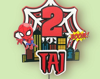 Personalisierte 3D Spidey Cake Topper | Comic-Geburtstag-Dekor