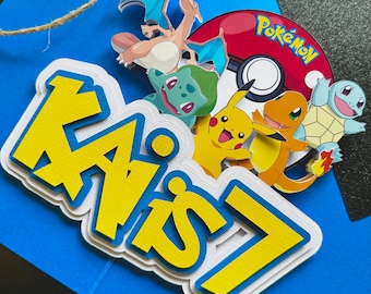 3D-gepersonaliseerde Pokemon-taarttopper | Decoratie verjaardagsfeestje