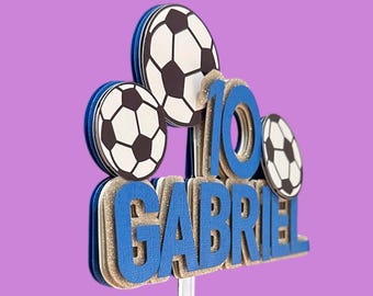 3D-gepersonaliseerde voetbaltaarttopper | Kartonnen decoratie