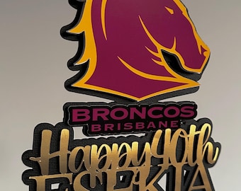 Gepersonaliseerde Broncos-taarttopper: Brisbane NRL