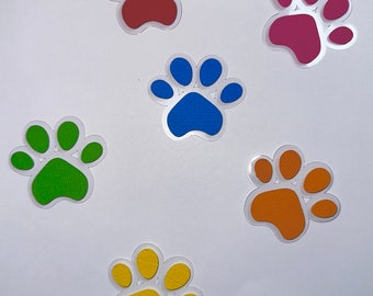 Adorno para tarta con huella de pata 3D / Decoración colorida para fiesta de patas, paquete de 12