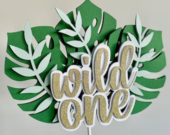Personalized Wild One Cake Topper | 3D Jungle Theme
