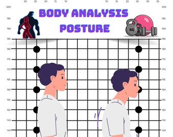 Tabella murale con griglia posturale: analisi del corpo, fitness (PDF)