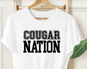 Cougar School Mascot Shirt, Favorite Team Shirt, School Team Shirt, Cougar Team Mascot Shirt, Cougars School Spirit Tee, Custom Mascot Tee