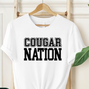 Cougar School Mascot Shirt, Favorite Team Shirt, School Team Shirt, Cougar Team Mascot Shirt, Cougars School Spirit Tee, Custom Mascot Tee