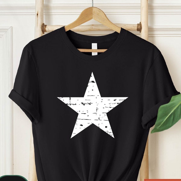 Distressed Star Shirt, White Star Shirt, Black Star, Star Shirt, Star Tee Shirt, Big Star T Shirt, Chaos Star Shirt Women,Men's Star T-Shirt