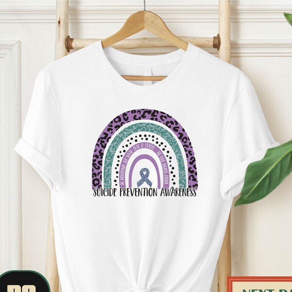 Camisa arcoíris de concientización sobre la prevención del suicidio, camisa valiente, cinta morada, camisa de salud mental, apoyo para sobrevivientes de suicidio, camisa terapeuta