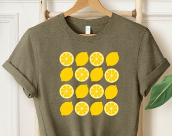 Lemon Shirt, Cute Lemon Shirts, Fruit Shirt, Citrus Fruit Tee, Botanic Lemon T shirts, Funny Spring Shirt, Garden Shirt, Lemon Slice Shirt