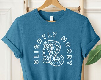 Slightly Moody Shirt, Snake Shirt, Shirts for Women, Graphic Tees, Aesthetic Animal Shirts, Cool Reptile Clothing, Gifts for Her