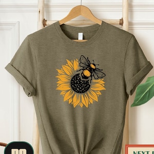 Sunflower Bee T-shirt, Bee T-shirt, Positive T-shirt, Motivational Shirt, Inspirational Shirt, Love is Kind, Bee Shirt,Shirt With Bee,