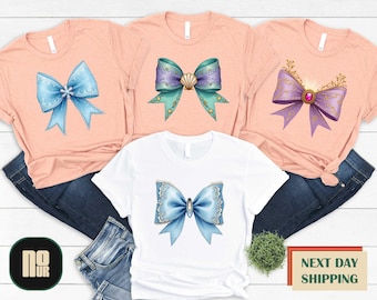 Disney Princess Coquette Shirt, Princess Coquette Bow Shirt,Disney Girl Trip Shirt,Disney Birthday Gift,Princess Bow T-shirt, Disney Sweater