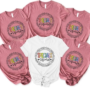 Specials Squad Shirts, Specials Teacher Shirt, Specials Team Shirt, Art Teacher Gift, PE Teacher Top, Music Class Tee, Specials Crew Tees