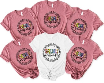 Specials Squad Shirts, Specials Teacher Shirt, Specials Team Shirt, Art Teacher Gift, PE Teacher Top, Music Class Tee, Specials Crew Tees