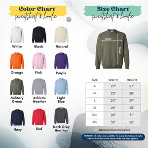 the color chart for a long sleeve t - shirt