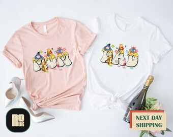 Winnie The Pooh Mom And Dad T-shirt, Disney Family Matching Shirt, Mothers day Gift, Fathers Day Gift, Pooh Bear Mama Tee,Disney Couples Tee