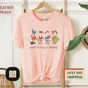 Just a Silly Goose Shirt, Funny Goose Summer Tee, Animal Humor Shirt, Goose Lover T-Shirt, Summer Vacation Sweater, Girly Beach Vibes Shirt