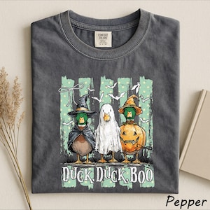 Duck Duck Boo Shirt, Funny Duck Halloween Tee, Witchy Mallard Duck Tee, Spooky Season Apparel, Funny Goose Pumpkin Tee